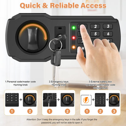 SecureSafe Heimtresor 25L Digital - Feuerfest Wasserdicht mit Alarm