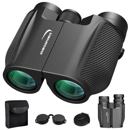 Aurosports 12x32 Fernglas Kompakt für Erwachsene und Kinder, faltbar mit Anti-Rutsch-Griff