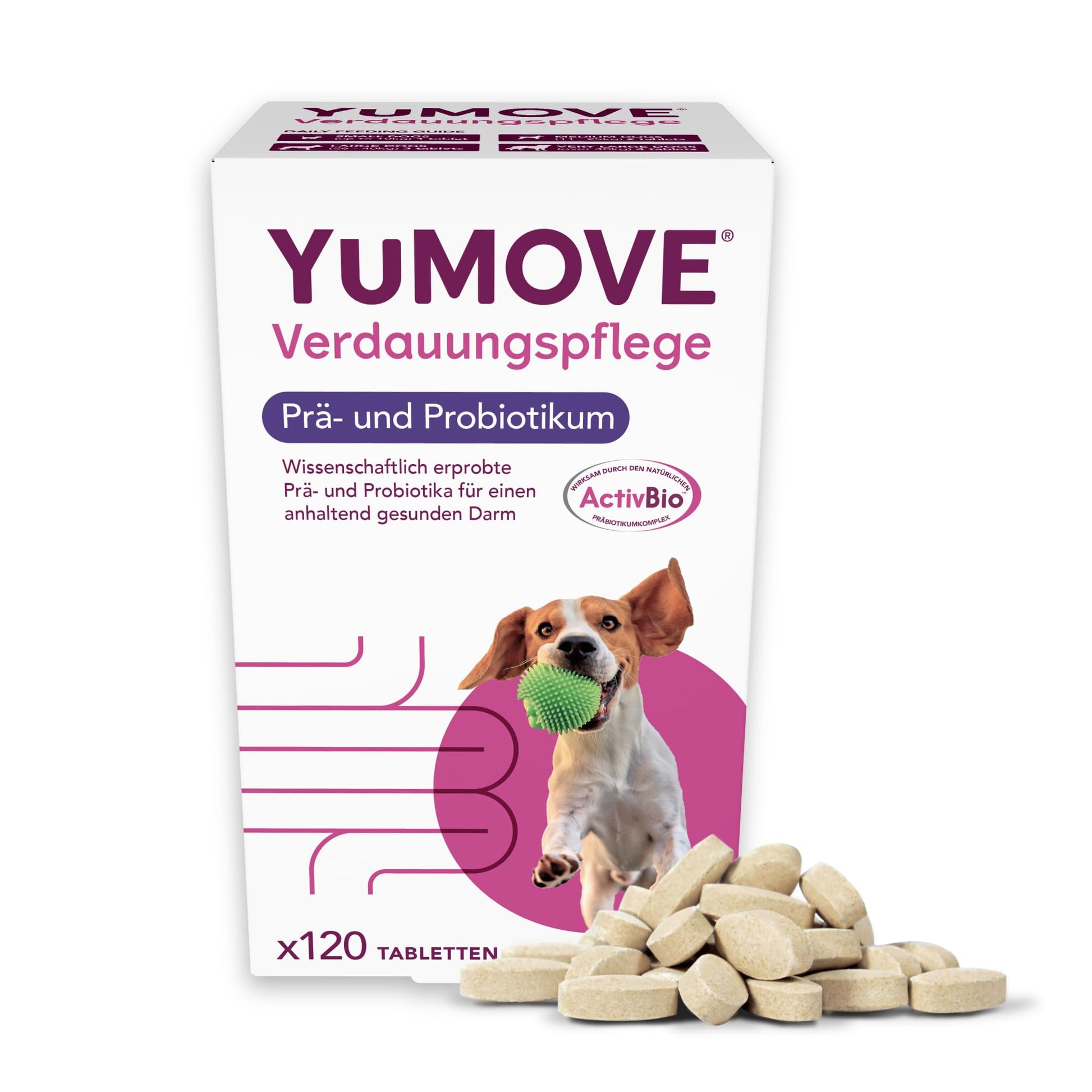 YuMOVE Digestive Care Probiotika Hund Tabletten, 120 Stück, zur Unterstützung der Darmflora
