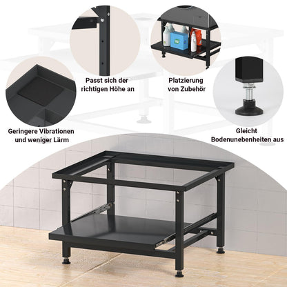Fiqops Untergestell für Waschmaschine höhenverstellbar 41cm - Schwarz