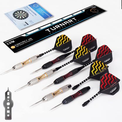 Offizielles Steeldartscheibe Set Kork – 6 Pfeile & Rückwand