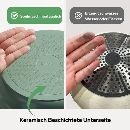 Redchef Keramik Pfannenset mit abnehmbarem Griff, 5-teilig, Induktion