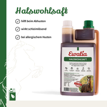 EWALIA Halswohlsaft – Ergänzungsfuttermittel Pferde 3x1L