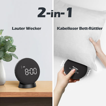 REACHER GX-DE Vibrationswecker, digitaler Wecker mit Bettrüttler