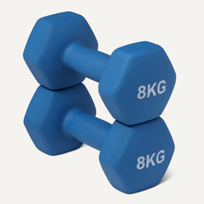 Amazon Basics Kurzhantel-Set, Neopren, 2 x 8 kg, Aqua