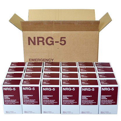 NRG-5 Notnahrung, energiereiche Kompaktnahrung Kekse, 24x 500 g – Riegel in wasserabweisender Schutzhülle