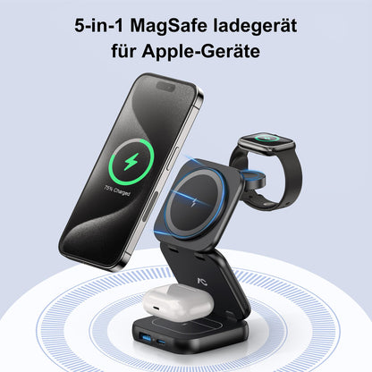 AC Island 5-in-1 MagSafe Reise Ladestation – iPhone Watch AirPods Schwarz