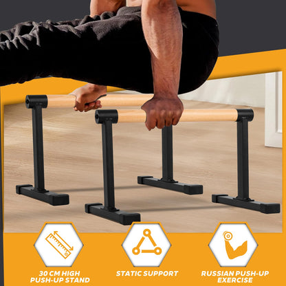 Premium Parallettes Holz gross – Calisthenics Liegestützgriffe