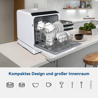 YU YUSING Mini Geschirrspüler mit 5L Wassertank – Tisch Weiss