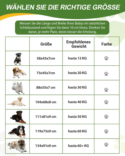Favodormir Orthopädisches Hundebett für grosse Hunde 119x73cm Grau