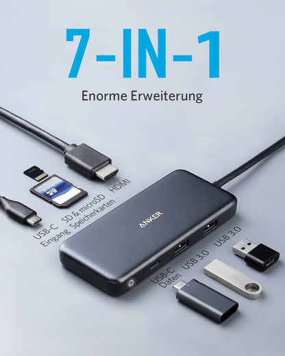 Anker 341 USB-C Hub 7-in-1 mit 4K HDMI und 85W Power Delivery