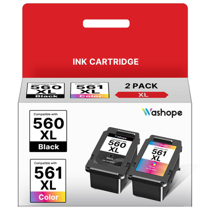 Washope PG-560XL CL-561XL Tintenpatronen Multipack für Canon Pixma, Patronen in Schwarz und Farbe