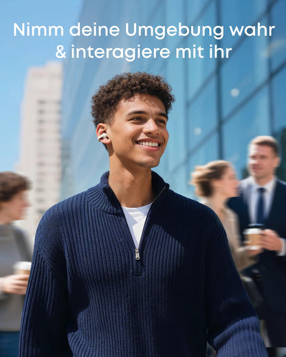 soundcore C50i Open-Ear Kopfhörer, Clip-On Earbuds mit KI-Übersetzung