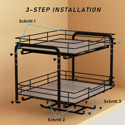 MAYZOLOP Gewürzregal Ausziehbar 2 Etagen Höhenverstellbar