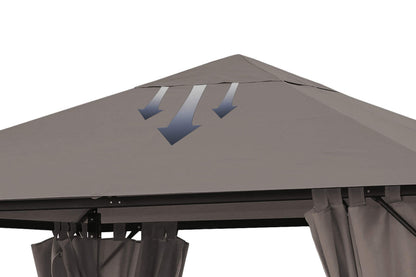 QUICK STAR Ersatzdach für Pavillon 3x3 m, Taupe/Beigegrau RAL 7006