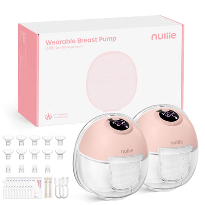 Nuliie S32 Elektrische Milchpumpe, freihändig, 4 Modi, 9 Stufen, Rosa