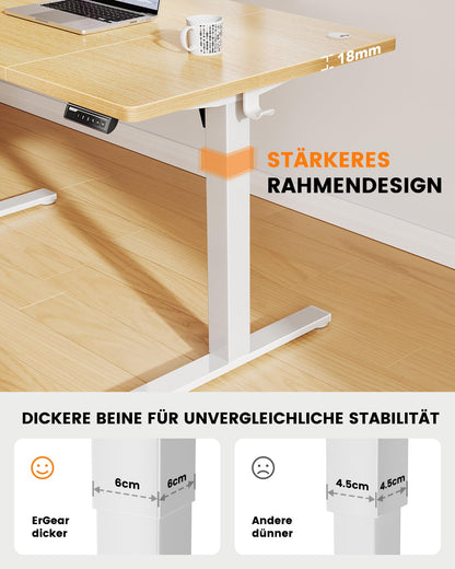 ErGear Elektrischer Schreibtisch Höhenverstellbar - 160x80cm