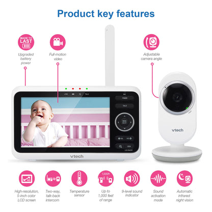 VTech VM350 Video-Babyphone – Bewegliche Kamera