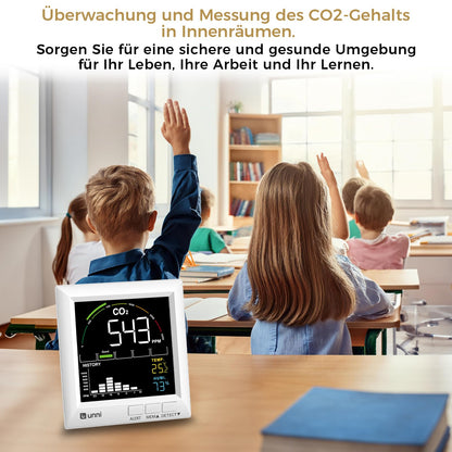 U UNNI CO2 Messgerät UN0601M mit Alarm und Lüftungsempfehlung