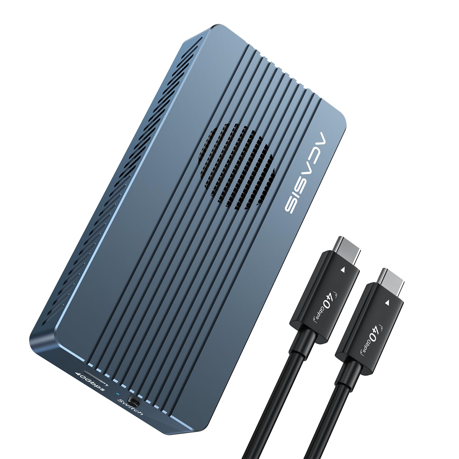 ACASIS 40Gbps M.2 NVMe SSD Gehäuse mit Lüfter - Thunderbolt. Kompaktes Gehäuse zur externen NVMe SSD-Nutzung.
