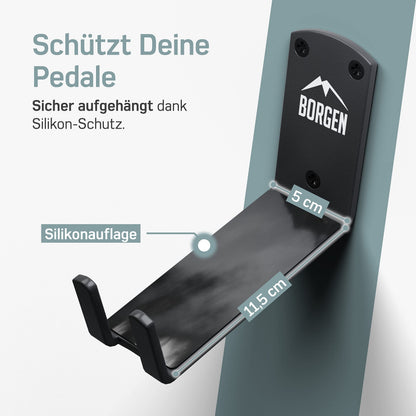 Borgen Fahrrad-Wandhalterung Pedalhalterung, belastbar bis 32 kg