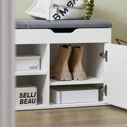 SoBuy Schuhbank FSR96-W – Sitzbank gepolstert, weiss, 100cm