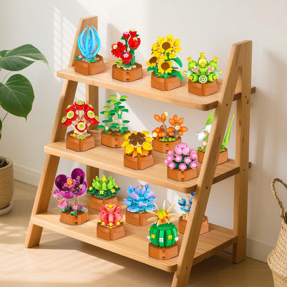 CUBIMANA Blumen Sukkulenten Klemmbausteine, 24 Bausätze, 2160 Teile