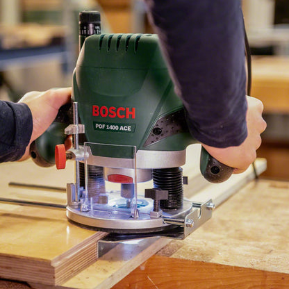 Bosch Oberfräse POF 1400 ACE + 15tlg. Fräser Set Holz 8mm
