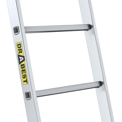 DRABEST PRO Anlegeleiter Aluminium 7 Stufen mit Leiterhaken 150 kg