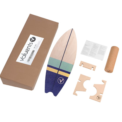valuents Balance Board Surfboard Holz inkl. Rolle