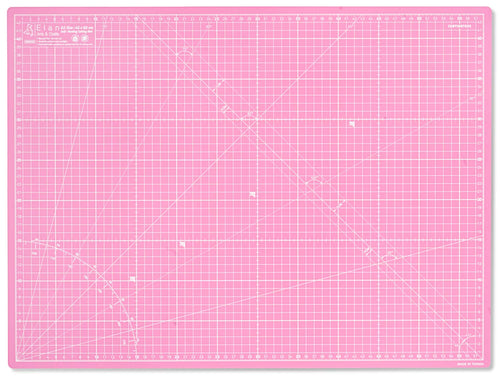 Elan Schneidematte A2 rosa, selbstheilende Bastelunterlage 45x60 cm mit weissem Raster