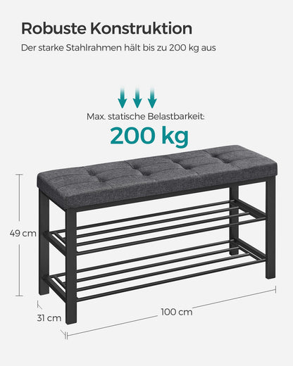 SONGMICS Schuhbank LBS579B01 - Dunkelgrau-Schwarz