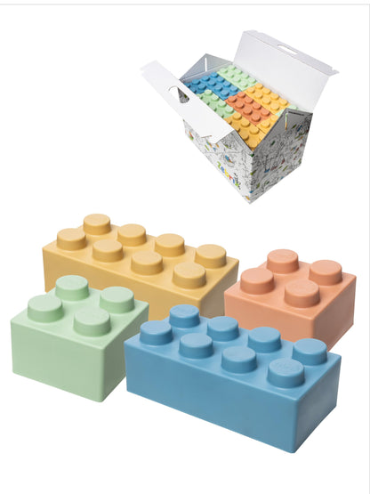 Zebrix XXL Klemmbausteine Pastellfarben, 25 Soft Touch Bausteine – grosse Kunststoffsteine zum Bauen