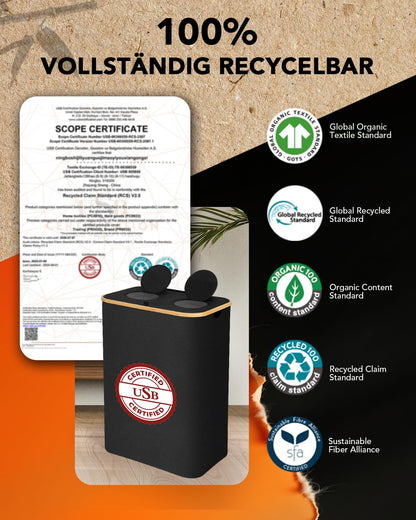 SOUTHGATE Pfandflaschen Sammelbehälter 2 Fächer 170L Schwarz Faltbar