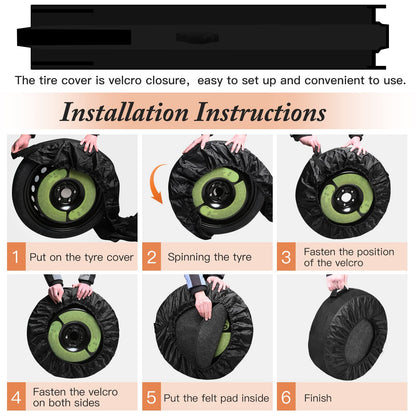 ZATOOTO Reifentaschen-Set für 4 Reifen (bis 20 Zoll) - Schwarz