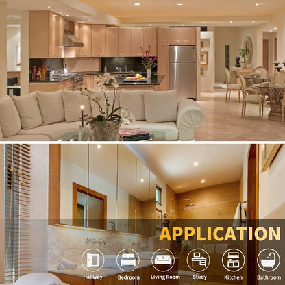 wowatt 10er LED Einbaustrahler IP44 68mm 3-Stufig Dimmbar Warmweiss