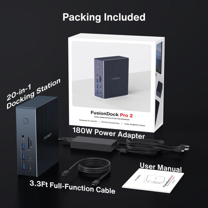 iVANKY 20-in-1 FusionDock Pro 2 DisplayLink Dock - Mac Triple 4K