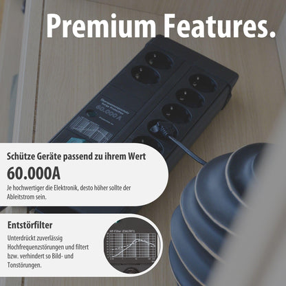 Brennenstuhl Premium-Line Steckdosenleiste 8-fach Überspannungsschutz 3m schwarz