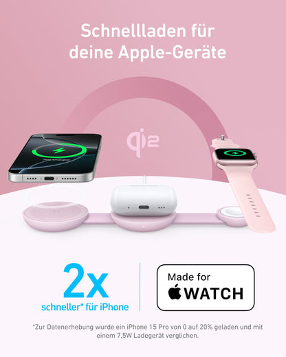 Anker MagGo 3-in-1 kabellose Ladestation - Faltbar Qi2