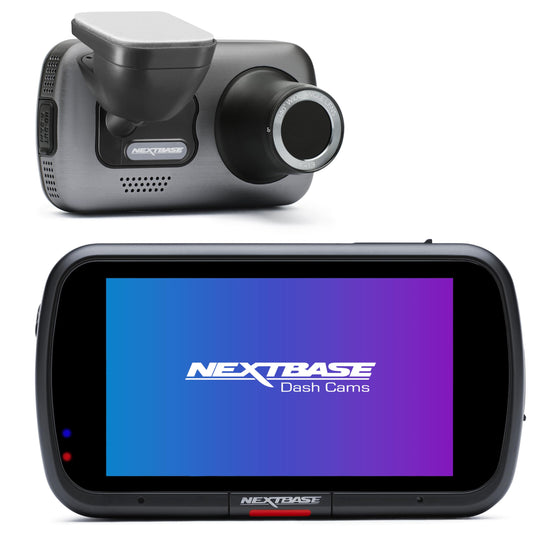 Nextbase 422GW Dashcam - Quad HD Auto DVR Kamera. Schwarze, rechteckige Dashcam zur Aufzeichnung von hochauflösenden Videos während der Autofahrt als Beweismittel bei Unfällen.
