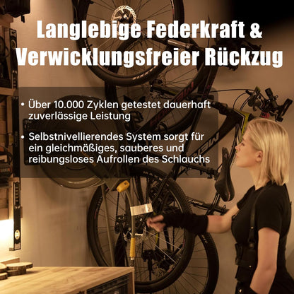 GLAHODEN Doppelarmiger einziehbarer Luftschlauchtrommel - 20M