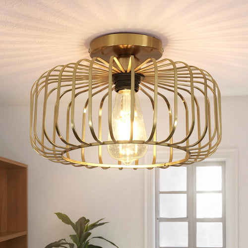 FRIDEKO HOME Deckenlampe aus Metall schwarz, E27, 1-flammig, Ø 30 cm, runder Metallschirm
