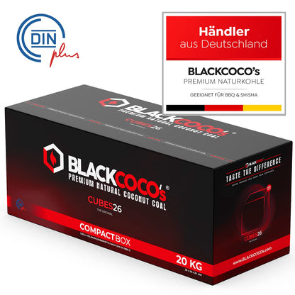 BLACKCOCO's Kokoskohle CUBES26 20 kg - Shisha & Grill