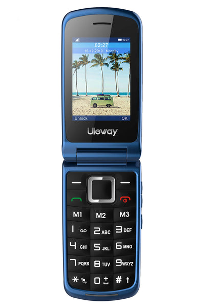 uleway G380D-SE Seniorenhandy, Klapphandy mit SOS-Taste, Blau