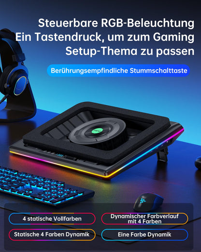 llano Gaming-Laptopkühler RGB Touch für 15-19 Zoll Notebooks