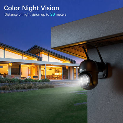 Ctronics PTZ Überwachungskamera Aussen WLAN – 2K Schwarz 2er-Set