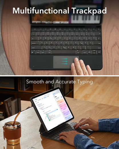 ESR Rebound 360 iPad Pro 13 Zoll M4 2024 Tastaturhülle Schwarz