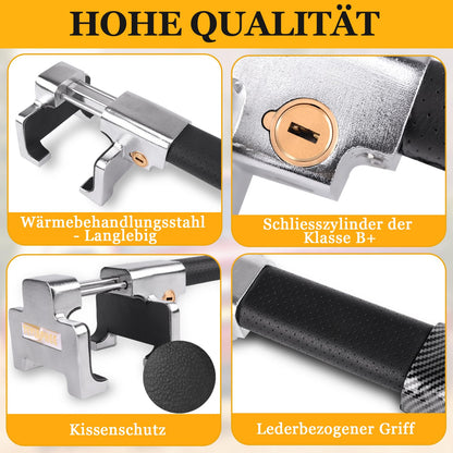 Tevlaphee Riegel Lenkradkralle mit Alarm 120dB – Silber
