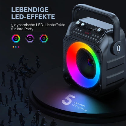 Wowstar Karaoke-Maschine k9-m mit 2 Mikrofonen und Bluetooth