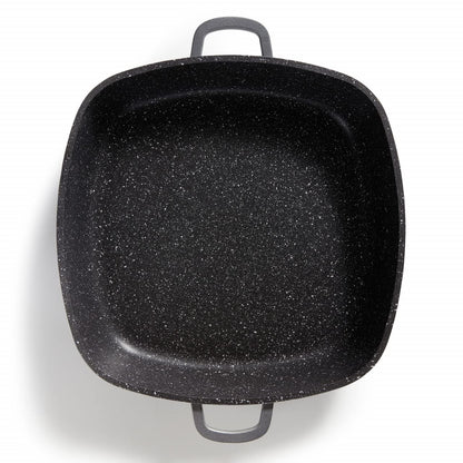 STONELINE Servierpfanne Eckig 32 cm Induktion mit Deckel Grau